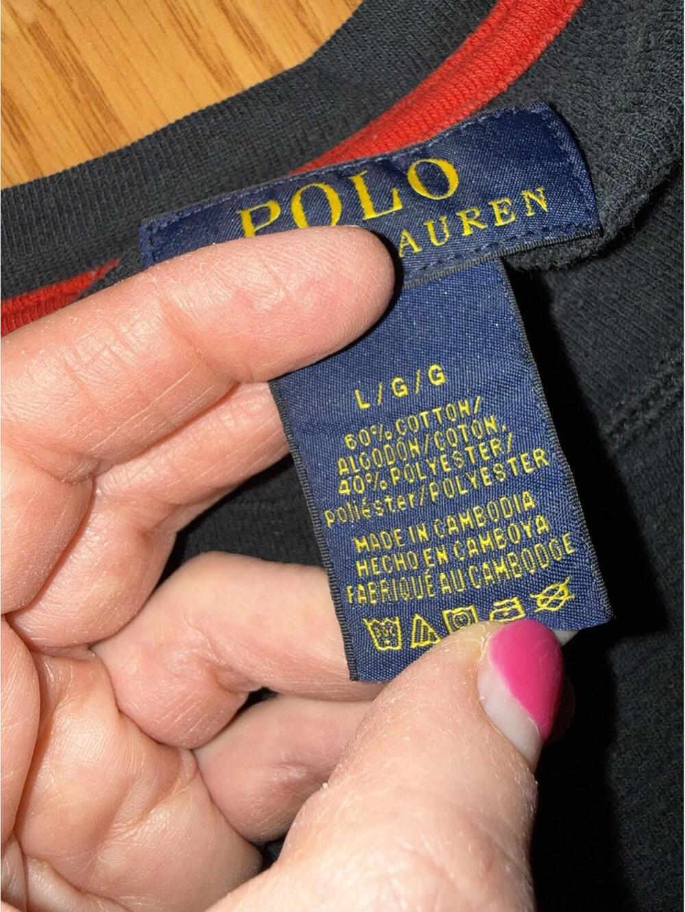 Polo Ralph Lauren mens black thermal Shirt Large Pony Logo Waffle Knit - Picture 4 of 6